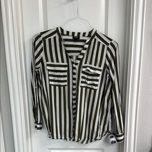Striped Green and White Blouse